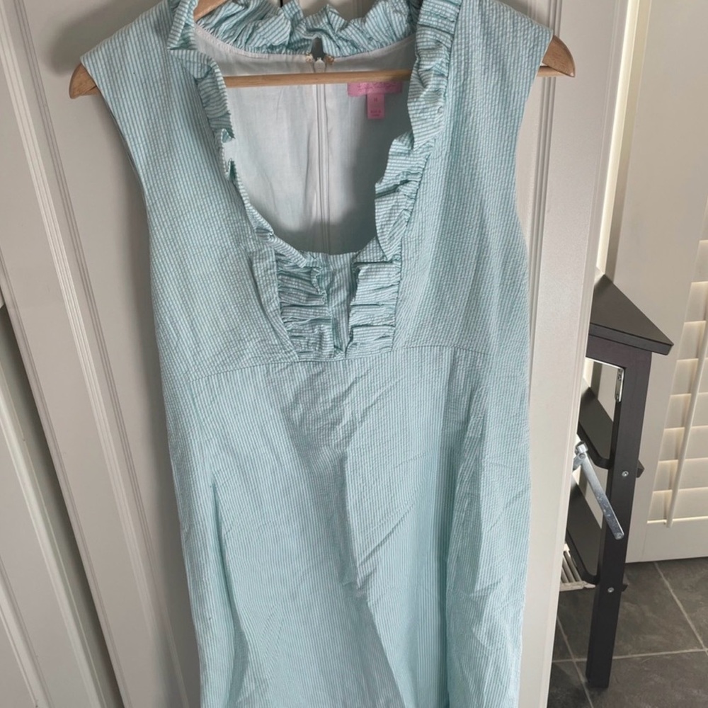 Lilly Pulitzer Striped Teal and White Dress